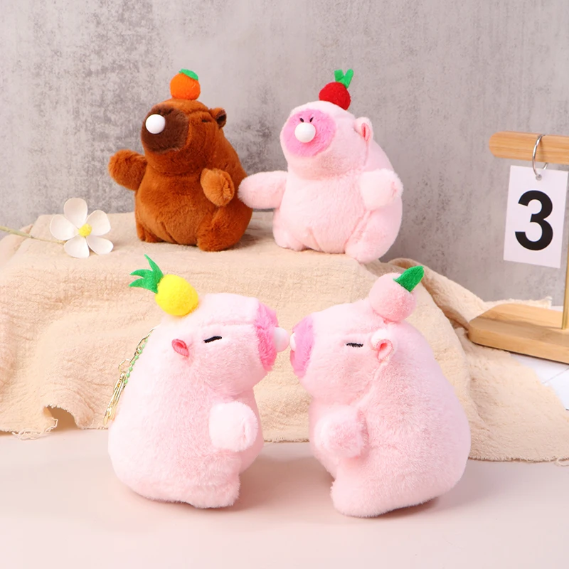 

Squeezing Capybara Plush Keychain Pendant Interesting Fluffty Stuffed Animals Doll Plush Stress Relief Toy Car Key Decoration