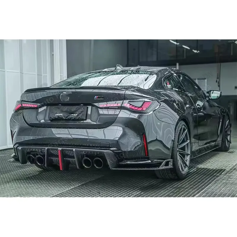 For BMW M3 M4 G80 G82 G83 2021+ AE Style Carbon Fiber Rear Lip Diffuser Back Bumper Spoiler Small encircleme Upgrade body kit