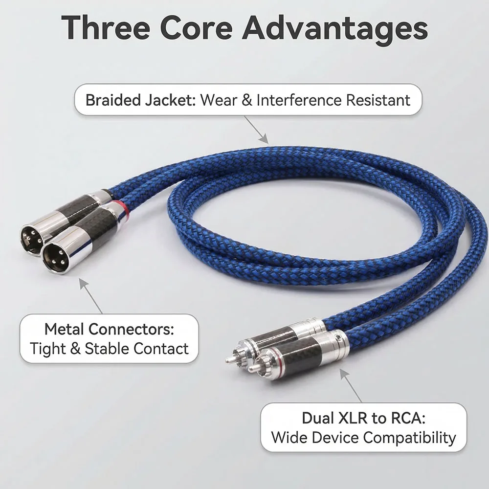 

Кабель Aouyade Hifi Audio Interconnector, 6N, посеребренный, с углеродным волокном, RCA-XLR, штекерный разъем для аудиосистем