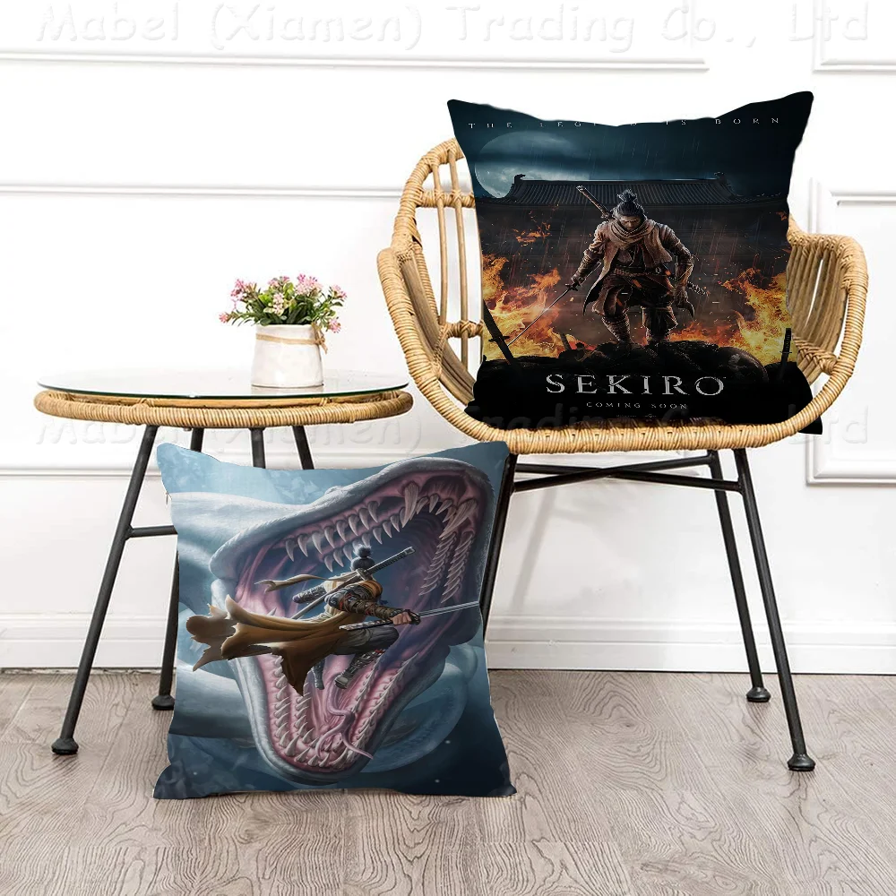 The Game S-SEKIRO Shadows Die Twice Decorative Room Aesthetics Pillow Case Home Decor Bedroom Sofa Bed Couch Pillow Cover 45x45