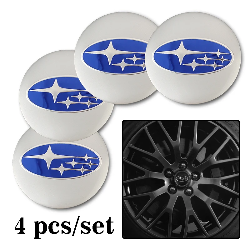 4pcs Car Wheel Stickers 56mm Auto Center Hub Cap Decal For Subaru STI Forester Impreza Legacy Outback XV BRZ WRX Tribeca