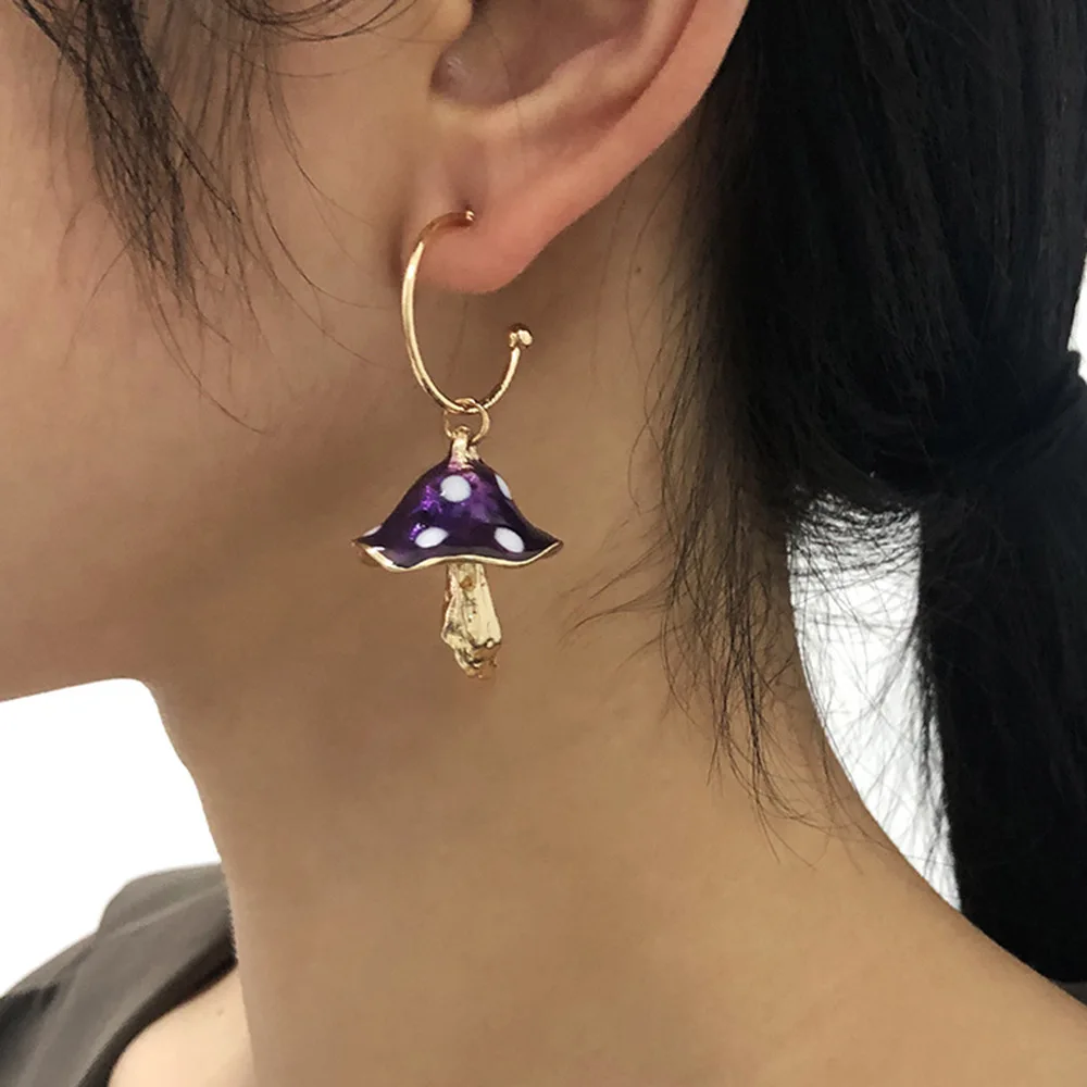 

Vintage Creativity Dreamy Forest Cute Little Mushroom Drip Oil Eardrop for Women Fashion Accessory Personalization Jewelry Gifts