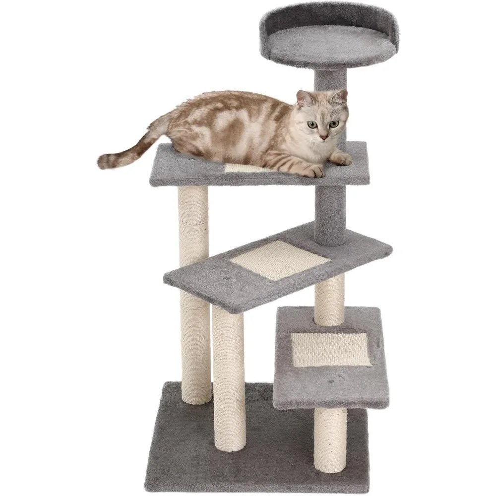 

40" 5-Level Revolving Stair Cat Tree. Climbing Activity Tower with Play Center, Resting Perch