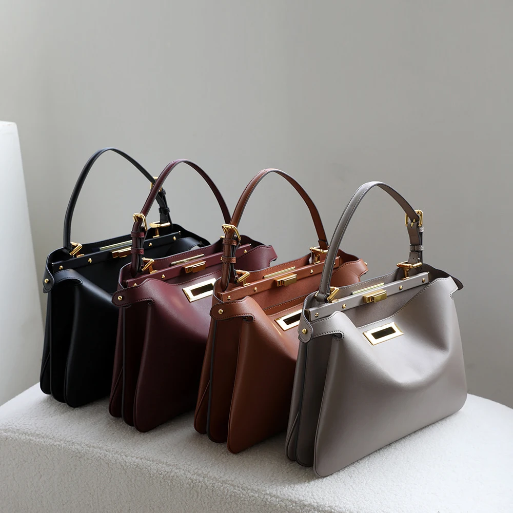 

Designer luxury women's bag cowhide fashion shoulder bag urban simple casual commuting multifunctional handbag