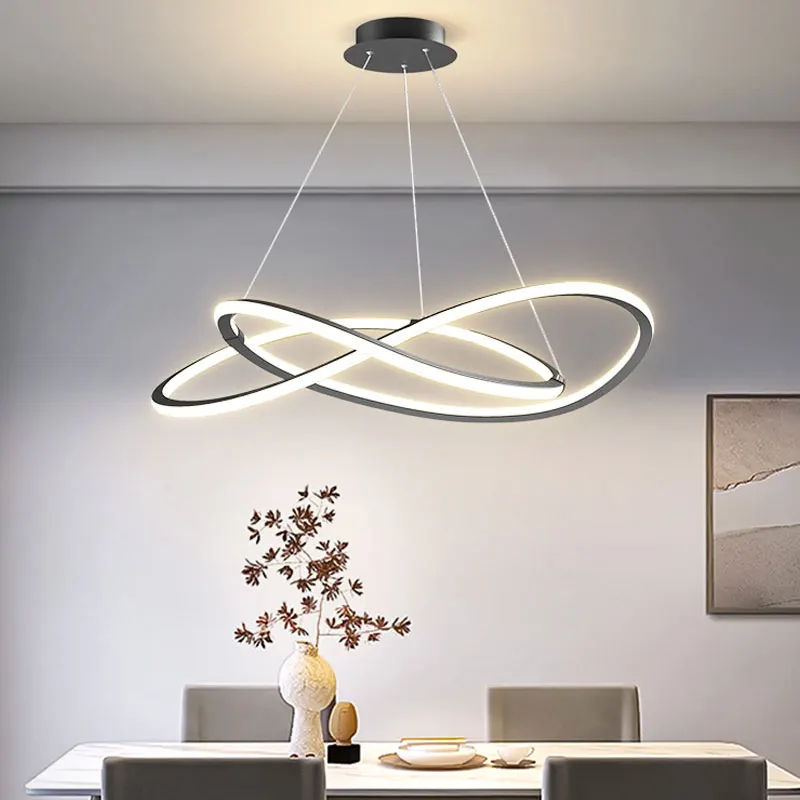 Modern and Minimalist Nordic LED Chandelier Dining Room Bedroom Hotel Cafe Hanging Lamp Indoor Home