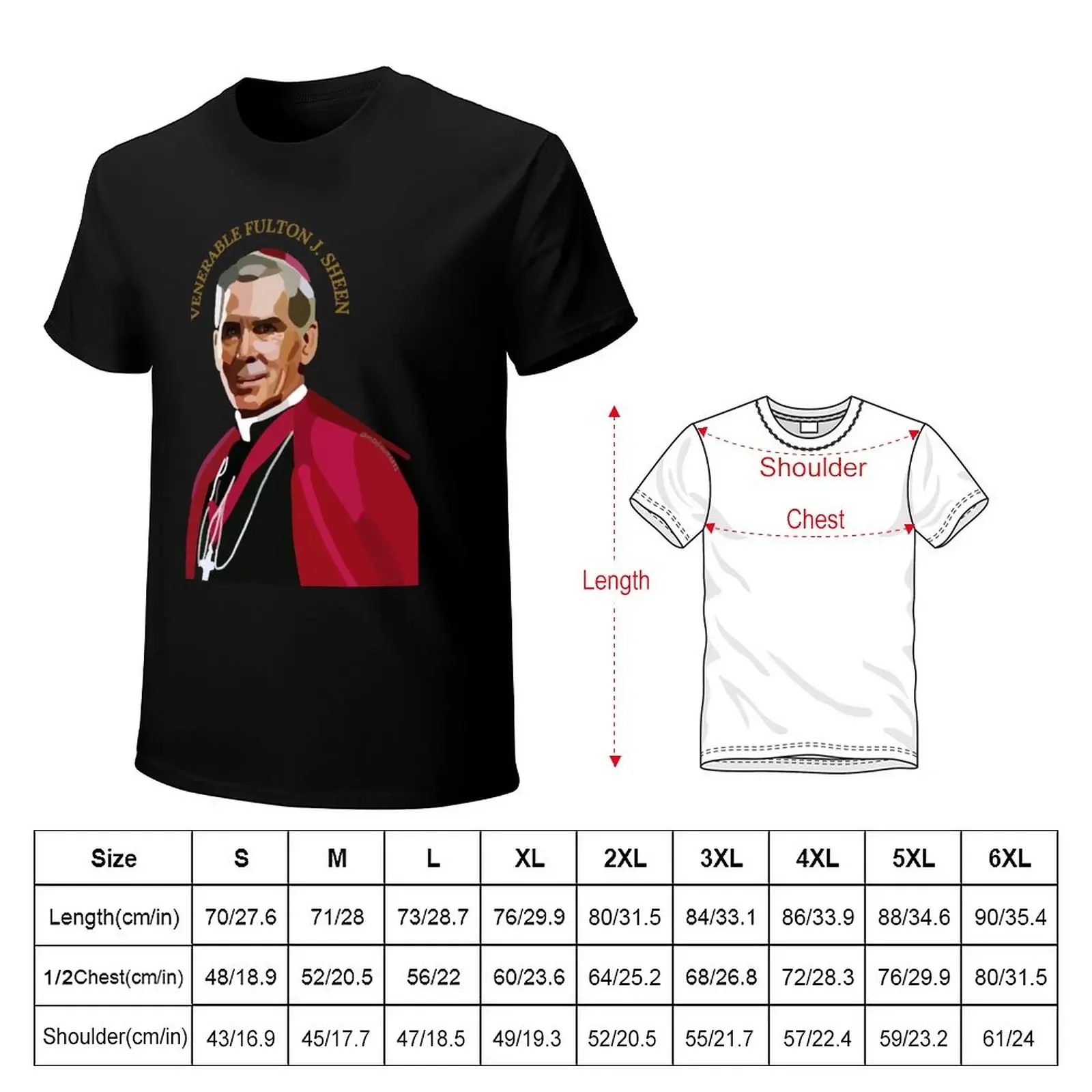 Ven. Fulton J. Sheen T-Shirt blanks vintage clothes mens tall t shirts