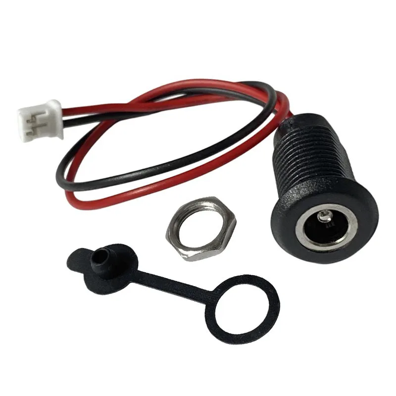 DC 5521 Female Socket 5.5x2.1mm Threaded Panel Mount Waterproof with PH2.0 Terminal Wire for Water Purifier Power Adapter DIY