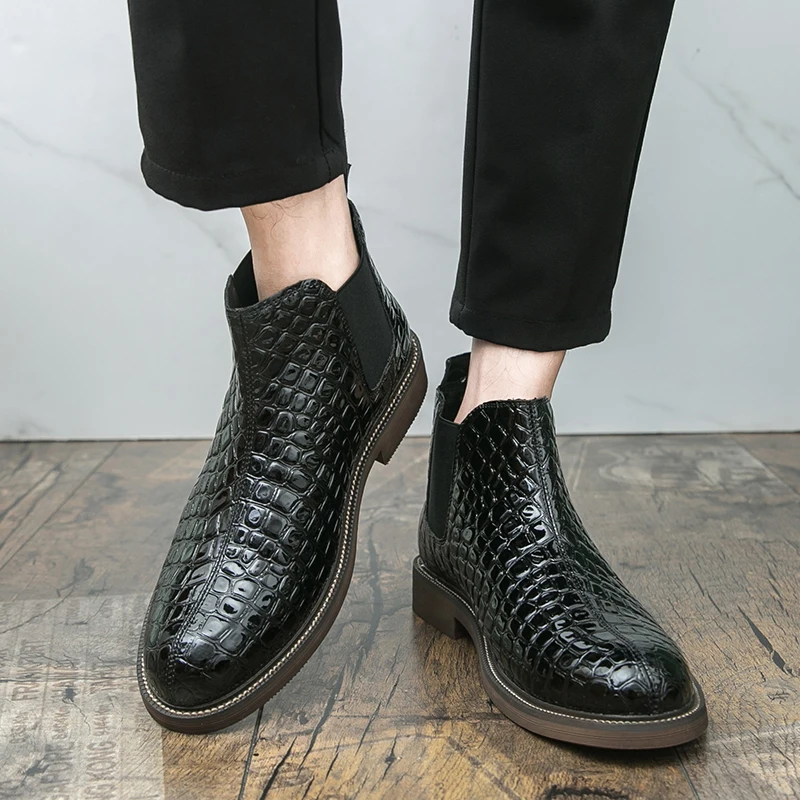 

New Boots Men Shoes Brown Fashion Versatile Business Casual British Style Street Party Wear Classic Ankle Boots