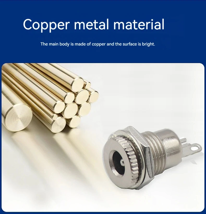 【10-2PCS】DC099 5.5 mm x 2.1mm DC Power Jack Socket Female Panel Mount Connector Metal DC-099 Open Hole 11MM 5.5*2.1 5.5*2.5