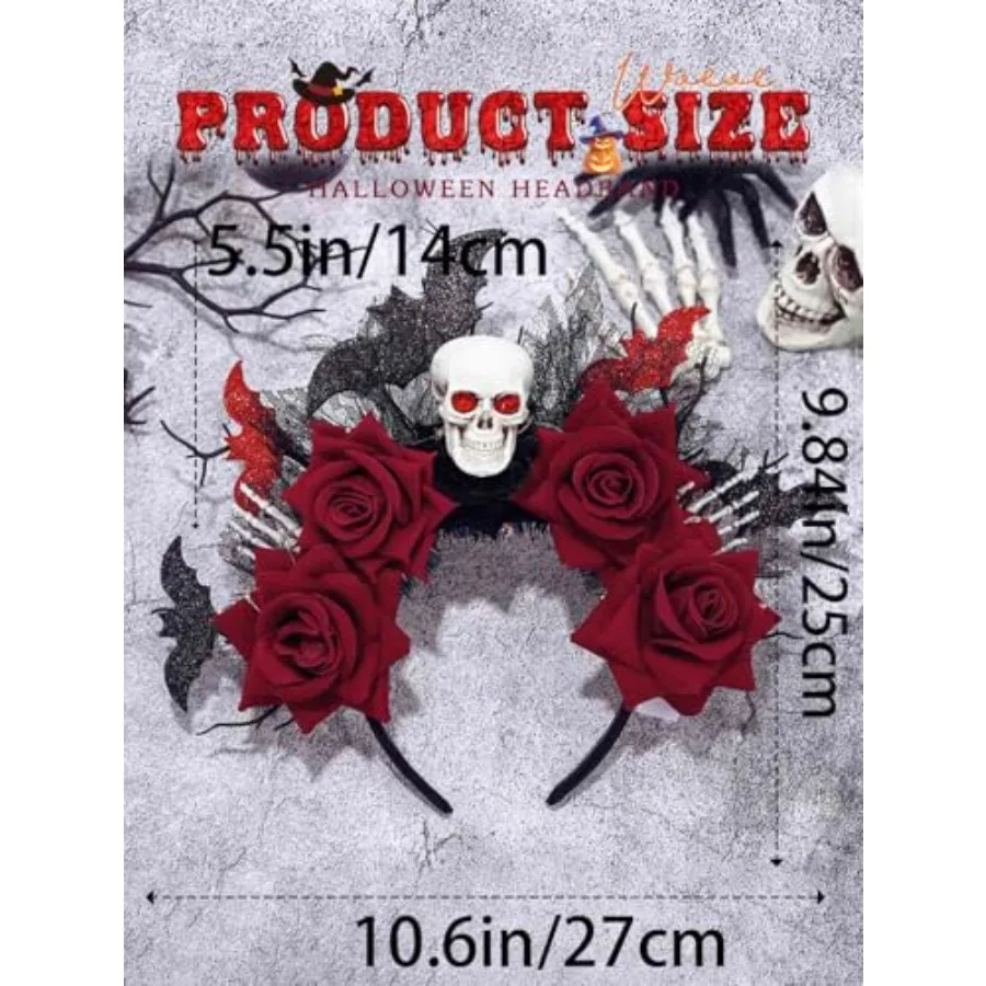 GlowintheDark Halloween Headband with Skull and Bat Design for Costume Cosplay Ideal for Women's Party Wear Festival Accessorie