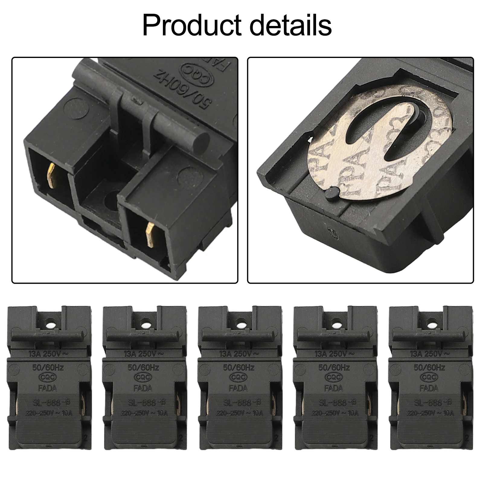 5 Pack 250V 13A Thermostat Switch for Electric Kettle SL 888 B TM-XD-3 Temperature Control with Overload Protection