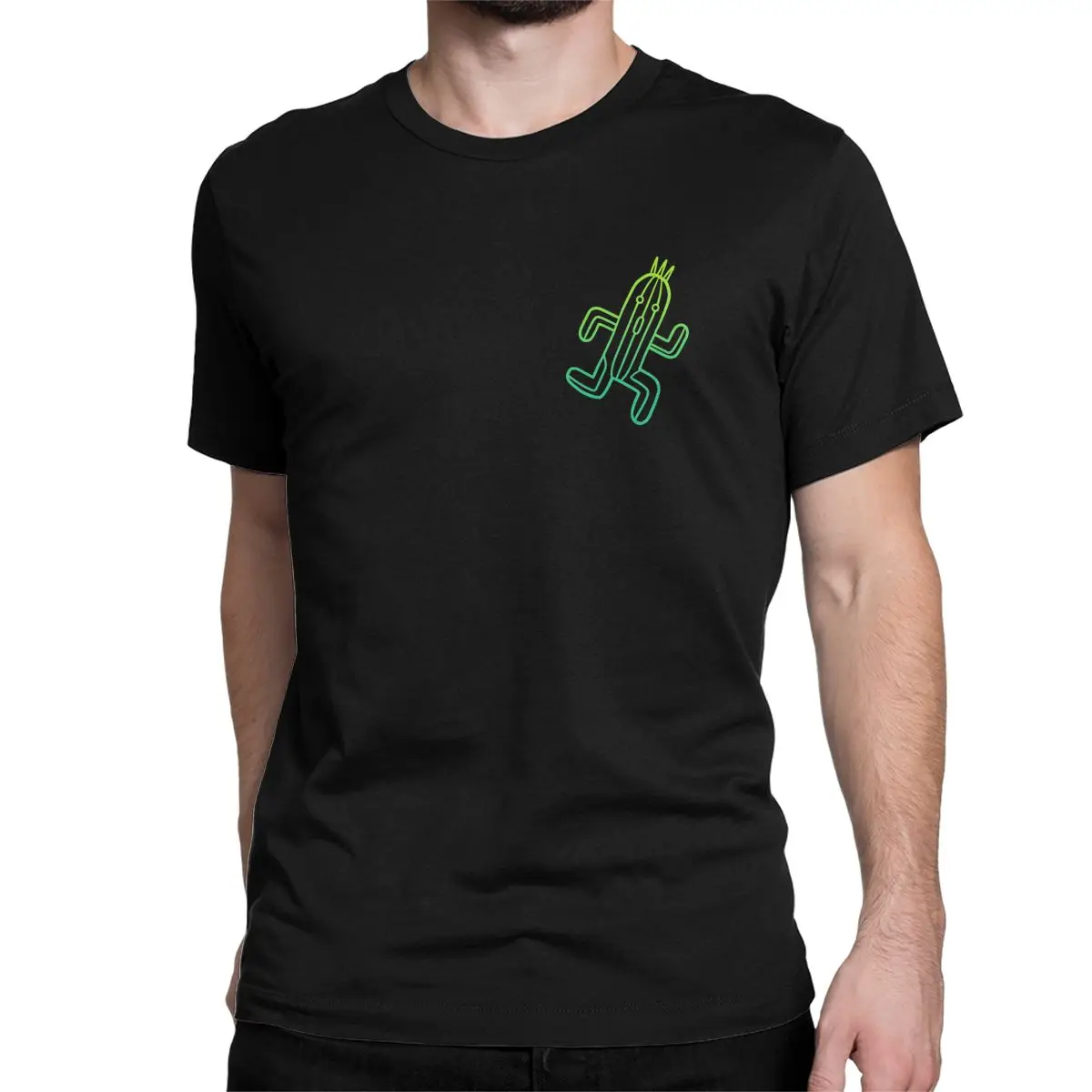 Final Fantasy Cactuar T Shirts Men Women's Cotton Vintage T-Shirt Round Collar Game Tees Short Sleeve Clothes Printed