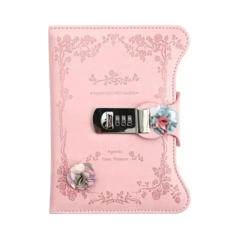 Retro Password Book with Lock Creative Diary Simple Student Writing Notebook Thickened Girl's Hand Account Book