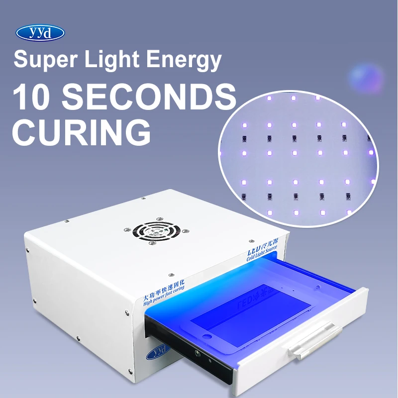 YYD YD868 UV Curing Light Box LED Cold Light Source Blue Light Screen Repair Tool OCA Glue LCD Screen Repair LCD Curing Machine