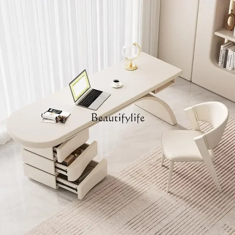 

56 French Cream Style Desk Minimalist Premium Inductor Computer Desk Writing Desk