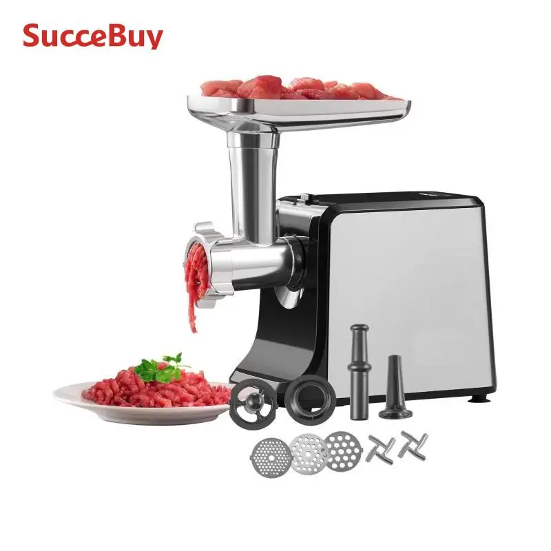 مفرمة لحم SucceBuy بسعة 3 رطل/دقيقة مفرمة لحم كهربائية مع لوحة شفرة صانع السجق طقم كوبي للمطبخ المنزلي