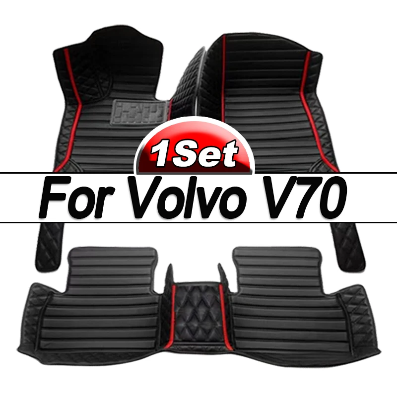 Custom Automotive Car Floor Mats For Volvo V70 2000 2001 2002 2003 2004 Auto Luxury Leather Men Women Car Mats Full Coverage