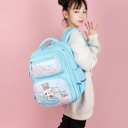 Large Capacity Kindergarten Pupil School Bags Student Backpack Cute Girl Children's Kids Sanrio Kuromi Cinnamoroll Melody Kawaii