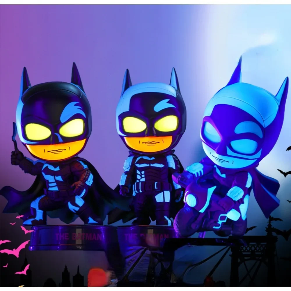 

Горячие игрушки, фигурки летучей мыши, Бэтмен, флуоресцентный цвет, издание, COSBABY, Коллекционная мини-фигурка, голова, можно разместить, милые куклы