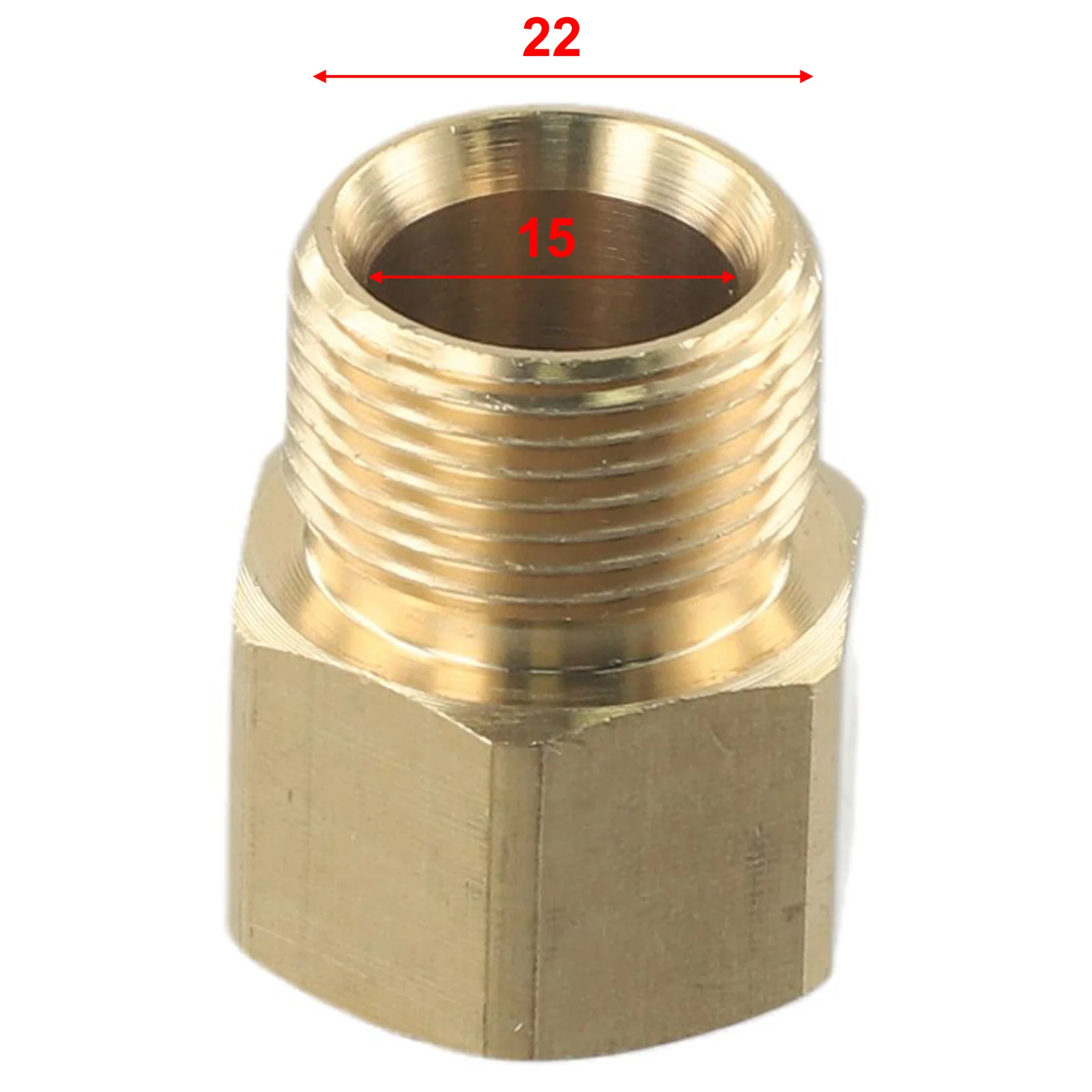 

New Practical Adapter Pressure Washer Metric Adapter Parts Universal 1 Pc 4500 PSI Brass Fittings M22 14mm Female