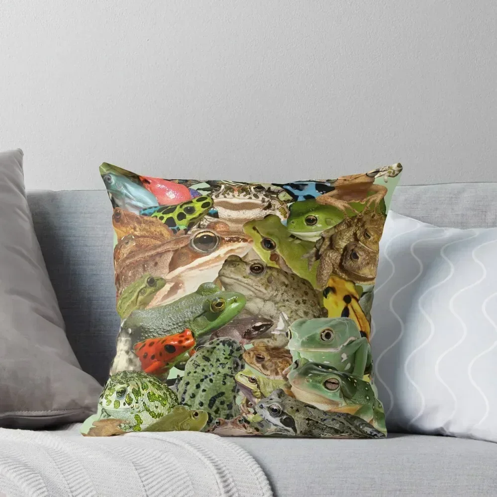 

Lots of Frogs Throw Pillow Couch Pillows pillows decor home pillowcases for sofa cushions Pillows Aesthetic pillow
