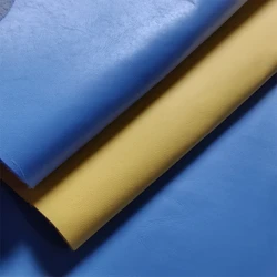 Light Blue Yellow 1.2mm Cowhide. First Layer Leather. Real Leather Fabric. Manual DIY For Bags. A Table Mat. Full-Sheet Cutting