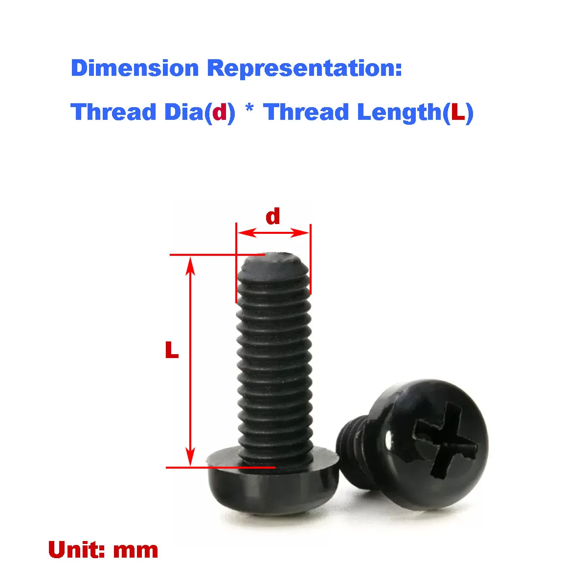 

Plastic Screw/Nylon Screw/Round Head Cross Plastic Screw/Pan Head Nylon Bolt M2M2.5M3M4M5