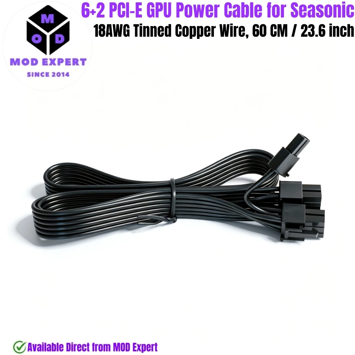 PCI-E 8Pin 6+2 GPU Power Cable for Seasonic PRIME 1300W, 1000W, 850W, 750W, 650W, 550W Titanium/Platinum/Gold/SNOWSILENT Modular
