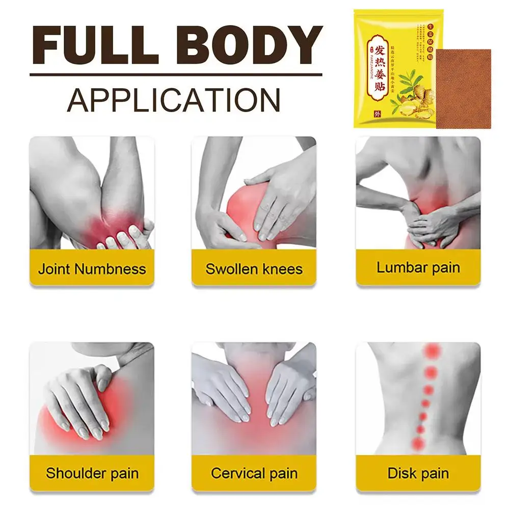 100Pcs/Bag Herbal Ginger Patch Joint Shoulder Arthritis Back Knee Pain Reliever Patch Detox Pad Improve Sleep Medical Plasters 