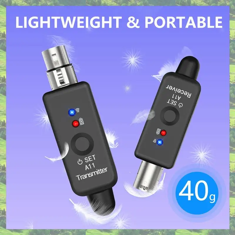 

L72A-A11 Wireless Microphone Transmitter Receiver 2.4Ghz, XLR Microphone Wireless System, Wireless Mic Adapter For Audio Mi