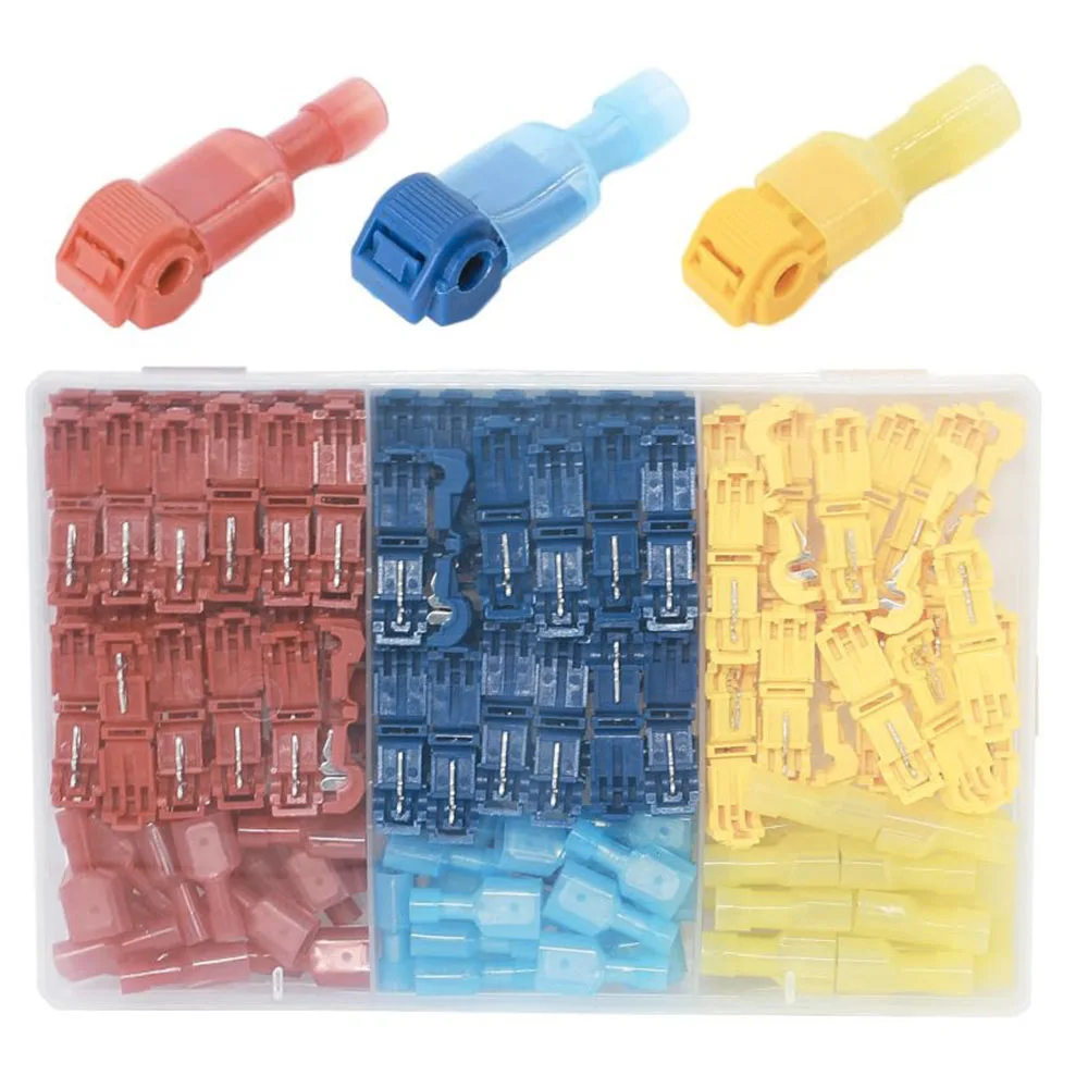 

72 пары Т-образных разъемов для быстрого сращивания проводов, клеммы для проводов, T-Tap, самозачистка с нейлоновым полностью изолированным мужским комплектом для быстрого разъема