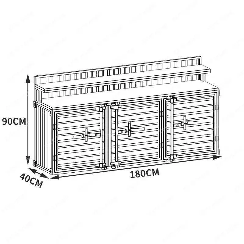

Industrial style container restaurant size commercial dipping flavor table side cabinet