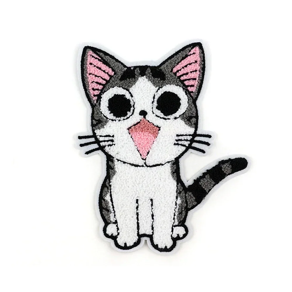 Fashion Cat Creative Stickers Personalized Decorative Embroidery Large Cat Embroidery Patch DIY Clothes Cowboy Hole Patch