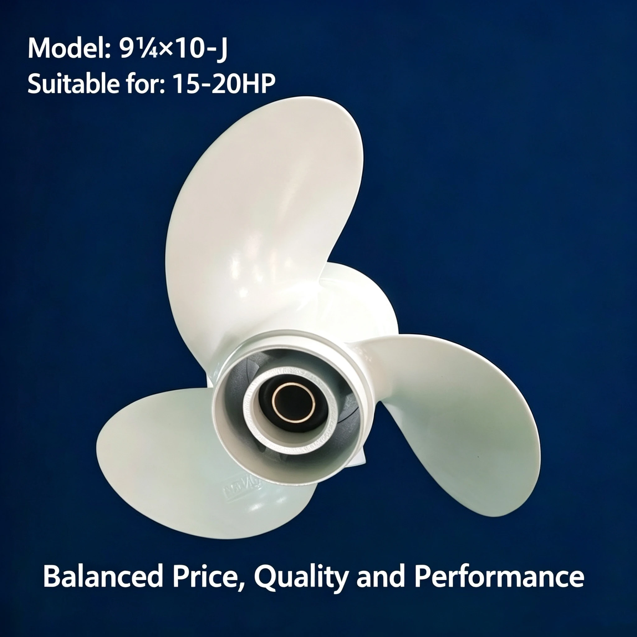Aluminum Boat Propeller 9 1/4x9-J 9 1/4x10-J / 9 1/4x11-J for Yamaha 15-20 HP 2-Stroke Outboard Motor