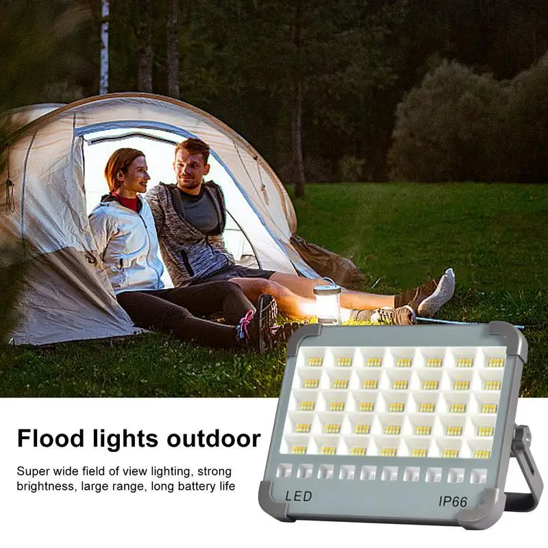 Handheld Floodlight Solar Powered Work Light Flashlight 20W LED Flood Light 4 Lighting Modes Daylight Camping Lantern For