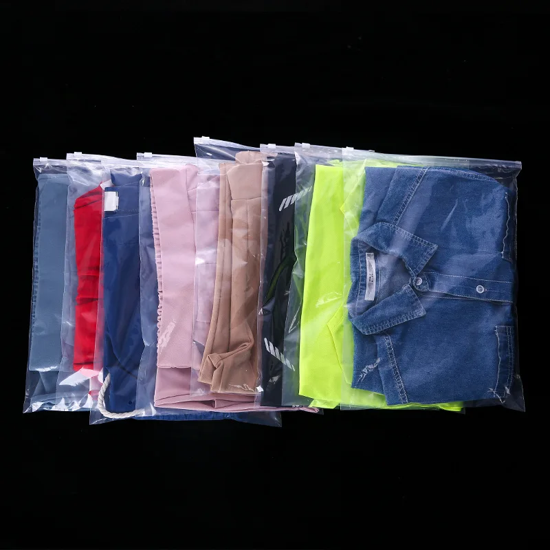 TETP 10Pcs Transparent Cloth Packaging Zipper Bags Home Travel Underwear T-shirt Short Scarf Dress Storage Organizer Customize