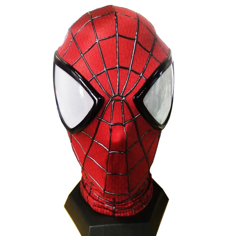 mar-vel Spider-Man Mask Fabric with Eyes, TAMS 2 Mask (without Shell) 3D Digital Printing Spiderman Masks for Fans DIY Handmade