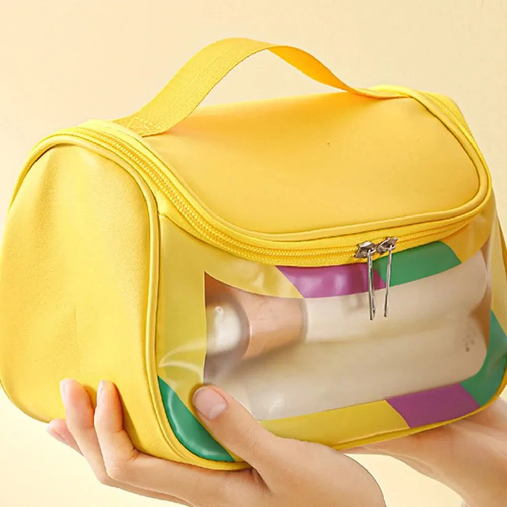 Makeup Storage Bag Multifunctional Travel Outdoor Makeup Bag PU Visible Colorful Waterproof Large Capacity Portable Bag