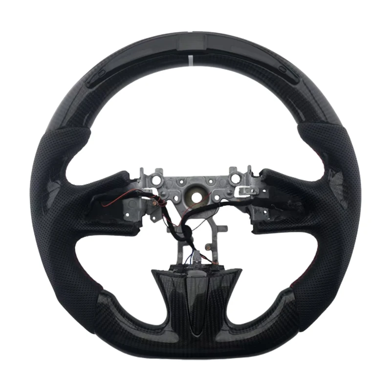 

Горячий новый продукт, светодиодный перфорированный кожаный руль из углеродного волокна для автомобильного руля Infiniti Q50