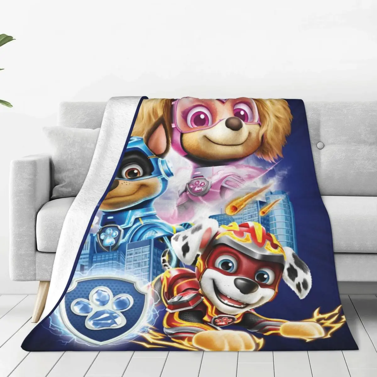 Cute Cartoon P-Patrol Dog Fuzzy Blankets Marshall Chase Rubble Throw Blanket for Bed Sofa Couch 125*100cm Bedspreads