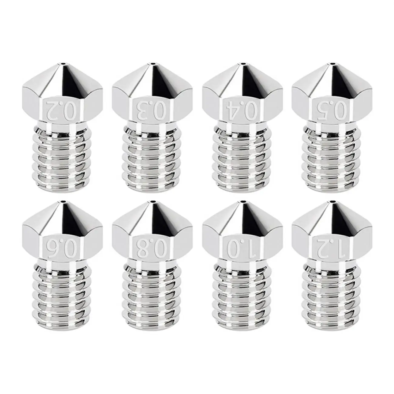 

1 Pcs 0.2-1.2mm Nickel Plated Brass Nozzle Fit for E3D V5 V6 Hotend / 1.75mm Filament / 3D Printer M6 Thread Extruder Print Head