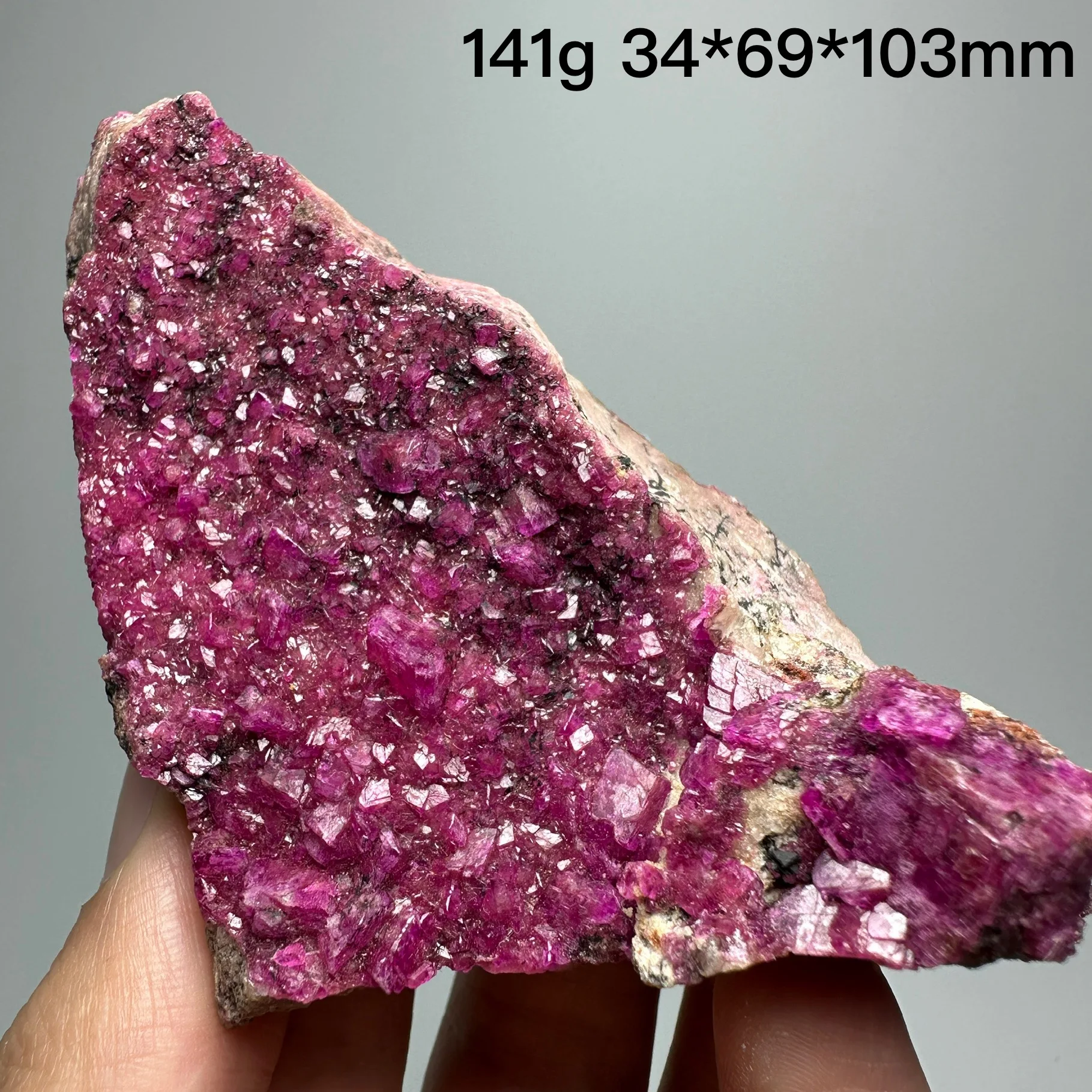 

Natural Cobalt calcite cobaltocalcite mineral specimen + healing quartz crystals and stones rock gemstone