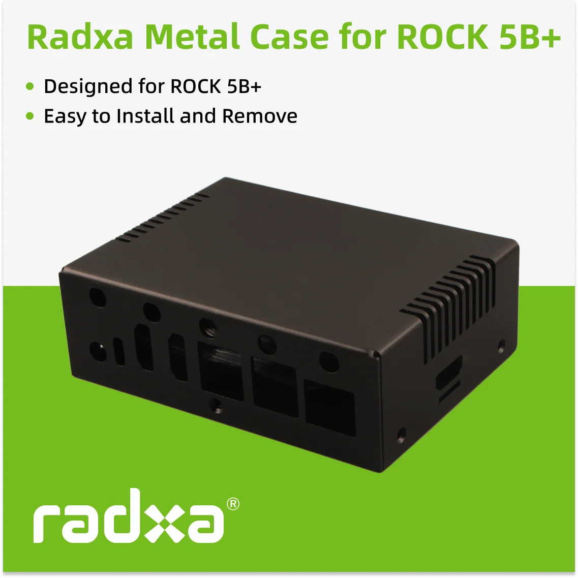 

Radxa Metal Case for ROCK 5B+, Full Metal Enclosure