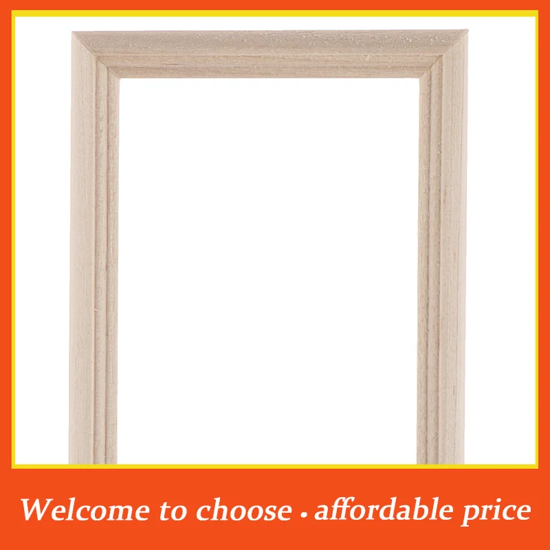 High Quality 1PC Wood 7.6 * 6.1cm/ 6.7 * 5.3cm Wood Toys Furniture Accessories 1/12 Dollhouse Miniature Wooden Photo Frame Model
