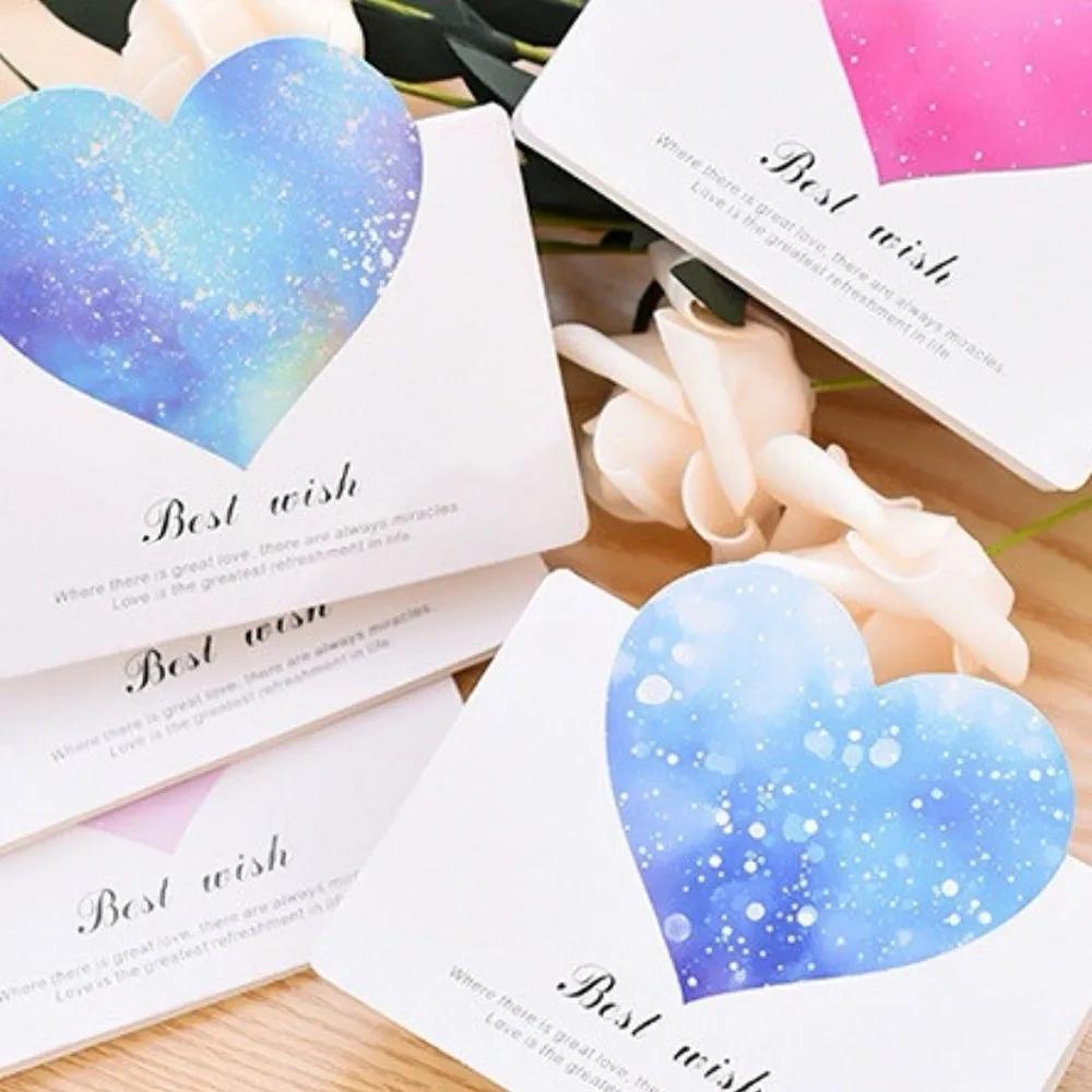

100pcs 3D Starry Sky Heart Greeting Cards Romantic Best Wish Valentines Day Card Paper Folding Thank You Letter Graduation Gift