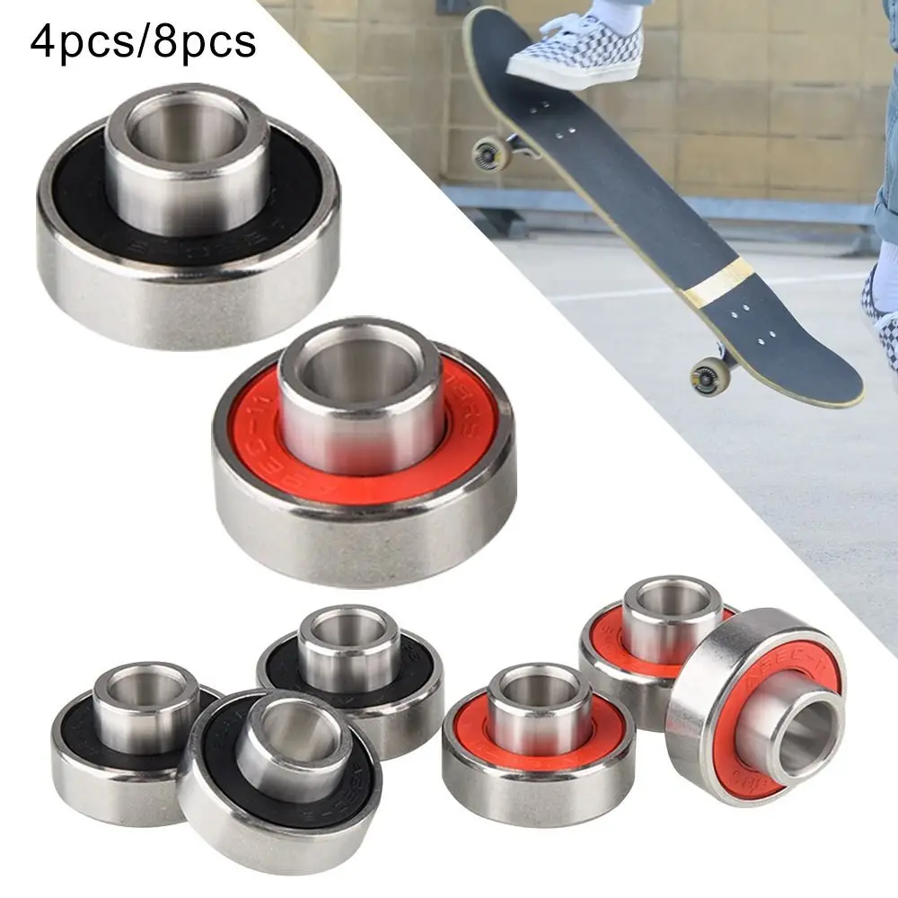 4/8pcs High Quality Accessories 608-2RS Surfboard Bearing Long Plate Skateboard Bearings Integrated Bearing