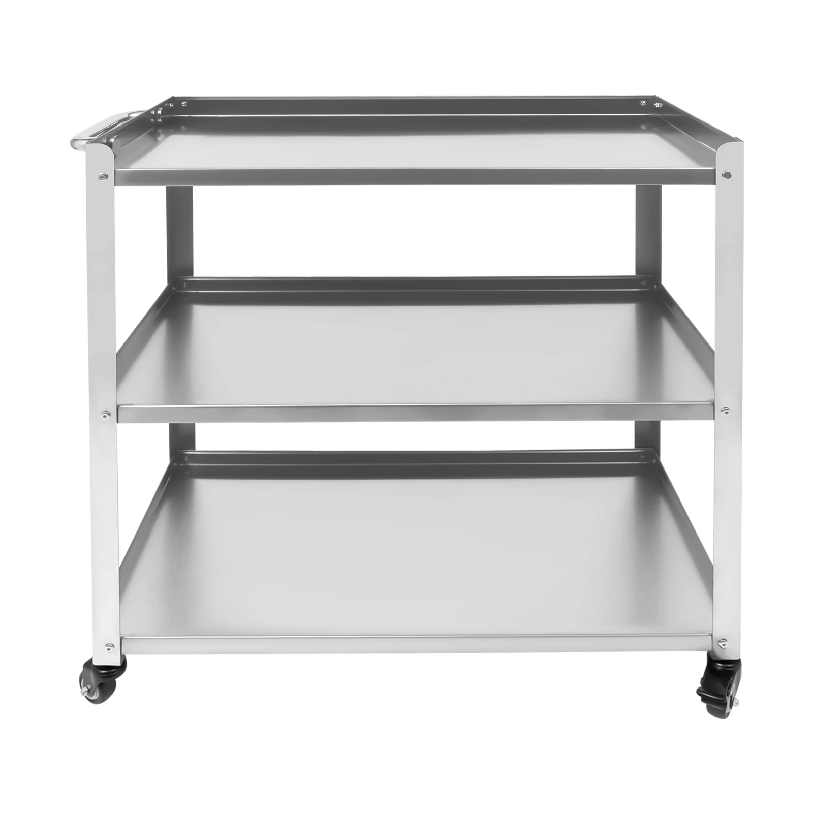 3 Tier Stainless Steel Kitchen Trolley Cart Utility Serving Storage Rolling Car Shelf 300lbs