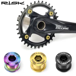 RISK 6.5mm Titanium Bicycle Chain Wheel Screws for MTB BMX Bike Chainwheel XT Mountain Bicycle Gear Fixing Bolts Cycling Parts
