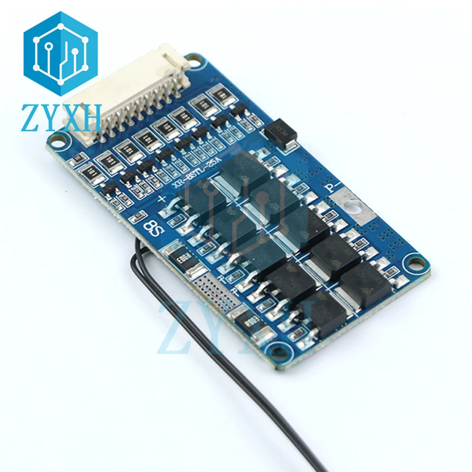 LiFePo4 Battery BMS 8S 24V 15A 20A 25A Balanced Charge Board Equalizer with NTC Temperature Protection Common Port For Escooter