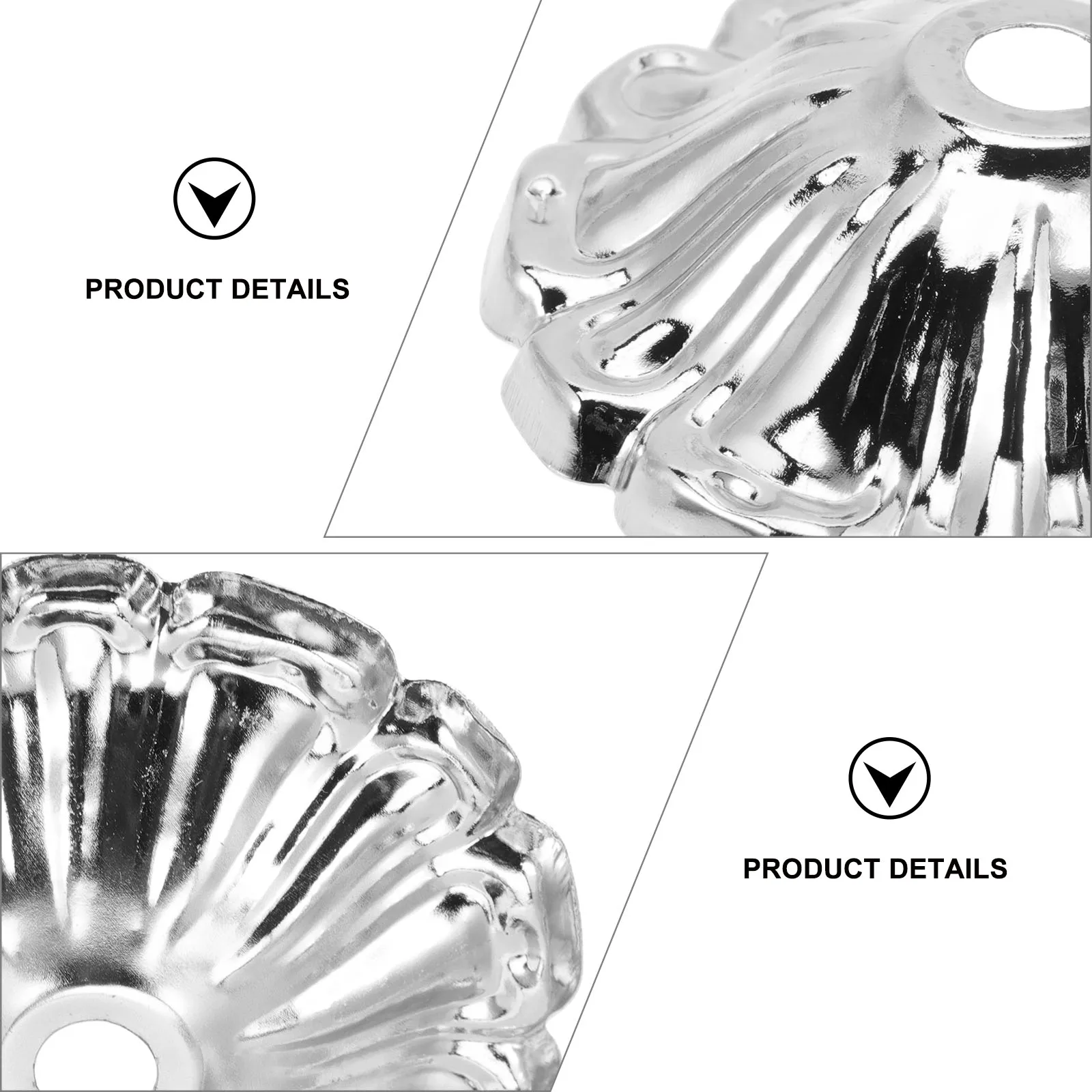 10pcs Lotus Lamp Covers Metal Silver Small Size Retro Style Home Decor Replacement Parts Chandeliers Accessories